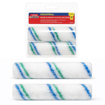 (2 Pack) Oldfields Tradesman Industrial Nook & Cranny Roller Covers - 18mm Nap - South East Clearance Centre