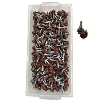 Otter 10-16 x 16mm Hex Head SDS Metal Screws with Seal Coarse Thread, Colorbond Class 4, Tub - 1000 Pack (TERRAIN) - South East Clearance Centre
