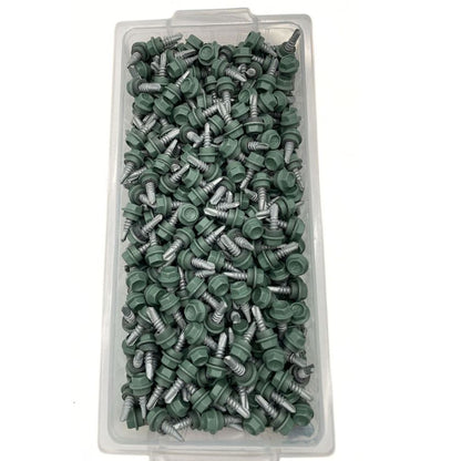 Otter 10-16 x 16mm Hex Head SDS Metal Screws with Seal Coarse Thread, Colorbond Class 4, Tub - 1000 Pack (WILDERNESS) - South East Clearance Centre