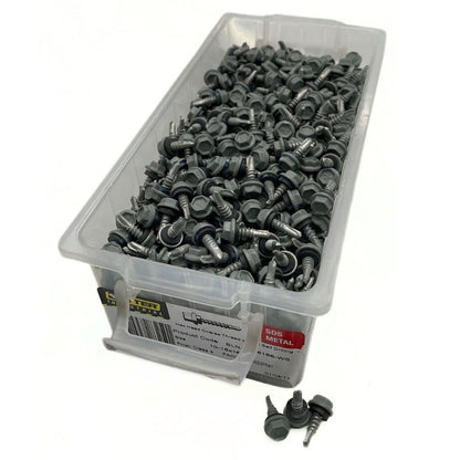 Otter 10-16 x 16mm Hex Head SDS Metal Screws with Seal Coarse Thread, Colorbond Class 4, Tub - 1000 Pack (WINDSPRAY) - South East Clearance Centre