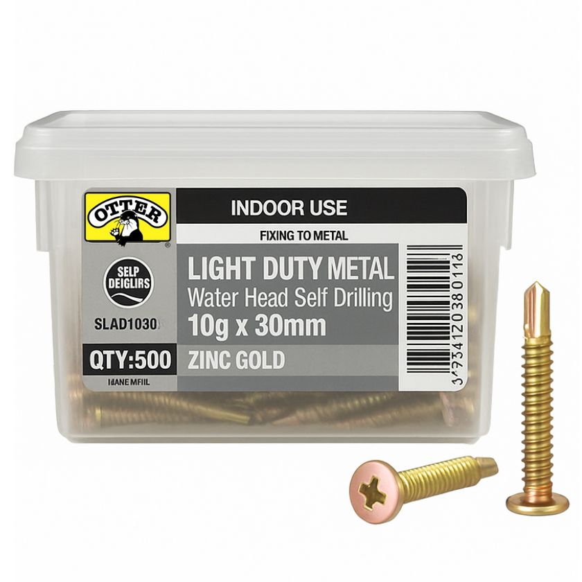 OTTER 500 Pack 10g x 30mm Metal Wafer Screw, Self Drilling SLAD10305