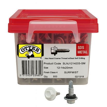 Otter 12-14 x 20mm Class 4 Hex Head Coarse Thread with Seal Self Drilling Screws –  (500 Pack) - South East Clearance Centre