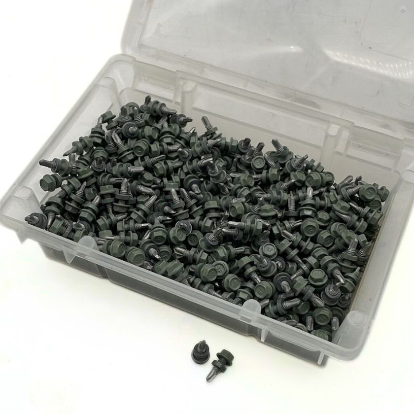 Otter Steel Pale Eucalypt, Roofing & Cladding Metal Screws 10g x 16mm (500 Pack)