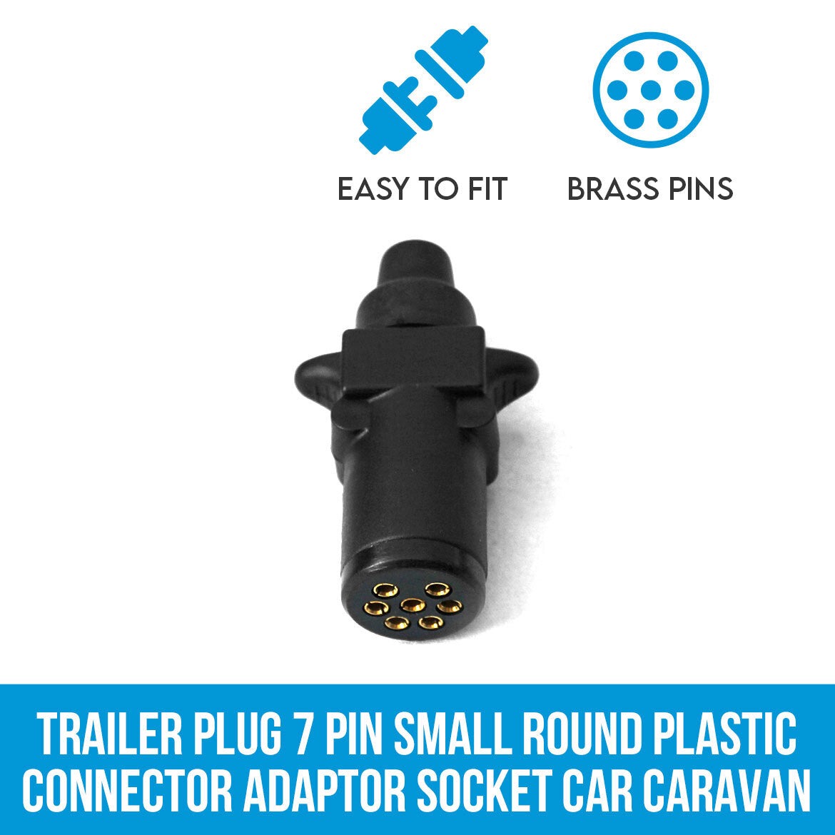 7 Pin Small Round Trailer Plug Socket Connector | TP139B | South East ...