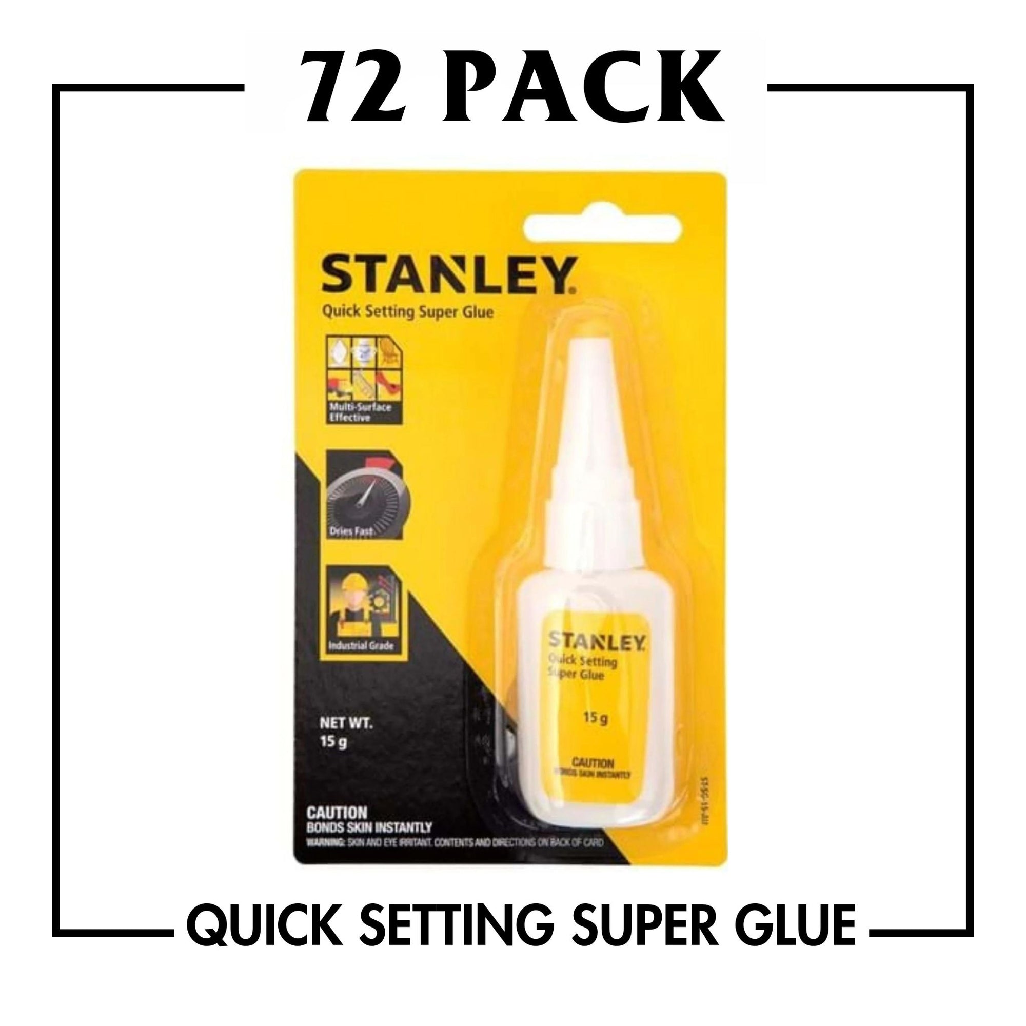 72 Pack | Stanley Quick Setting Super Glue Bottle (ST-SG-15-AU) - South East Clearance Centre