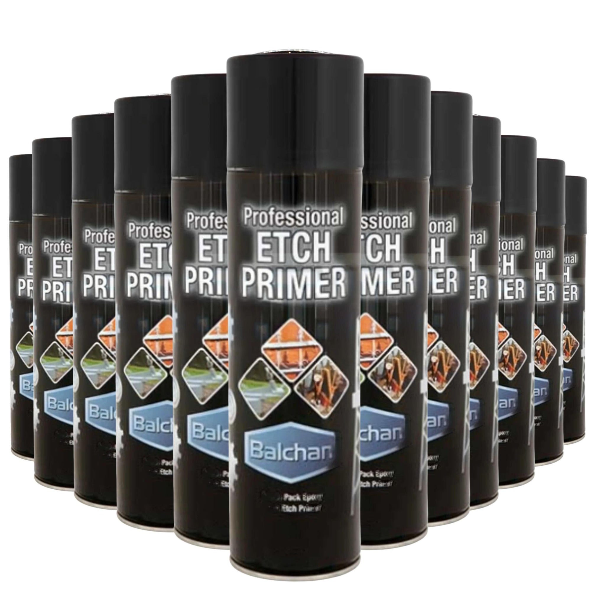 12 Cans | Balchan Black Etch Primer 400g BA046 - South East Clearance Centre