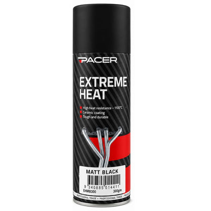 PACER EXTREME HEAT MATT BLACK SPRAY PAINT EHMB300 - South East Clearance Centre