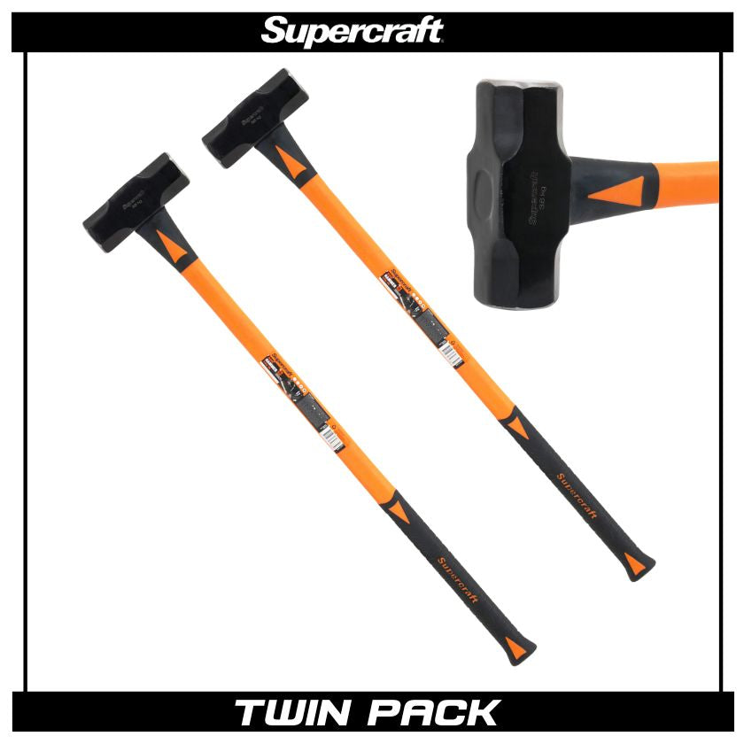 (2 Pack) Supercraft H054450 3.6Kg (8Lb) Fibreglass Sledge Hammer 900mm - H054450