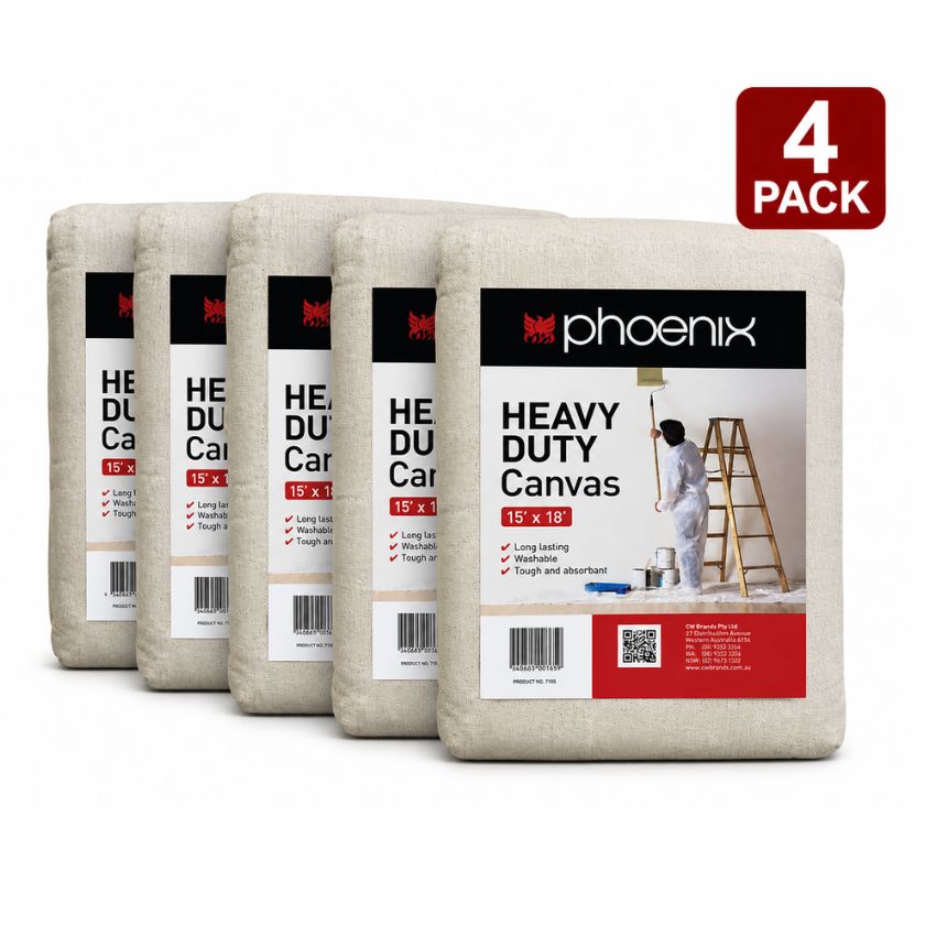 (4 Pack) Phoenix Heavy Duty Canvas 15x18ft - 4.6m x 5.5m each (9250) - South East Clearance Centre