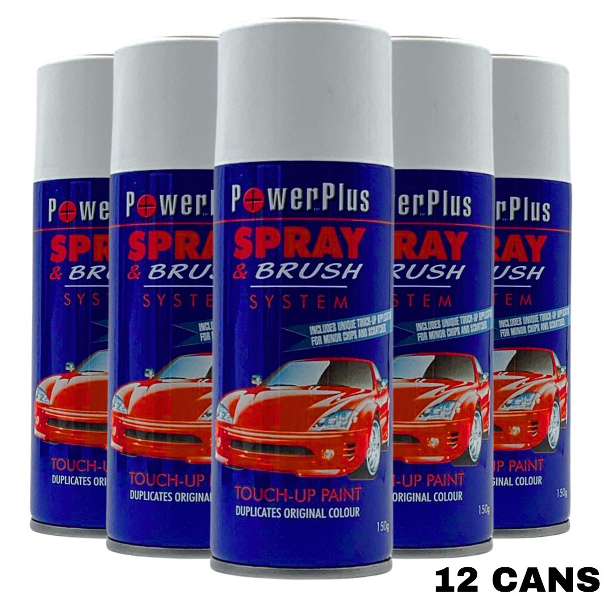 (12 Cans) Automotive Touch up paint Powerplus Spray & Brush System (150grams)