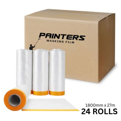 Pre Taped Masking Film 1800mm x27 metres (Box of 24) - South East Clearance Centre