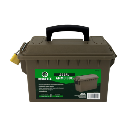 Ridgetek .30Cal Ammo Box with Padlock - Dark Earth - RL10121