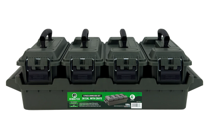 Ridgetek 4-Box .30Cal Ammo Crate OD Green Inc Padlock