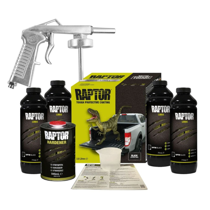 Raptor Liner Black Kit 4L + Spray Gun RLB/S4