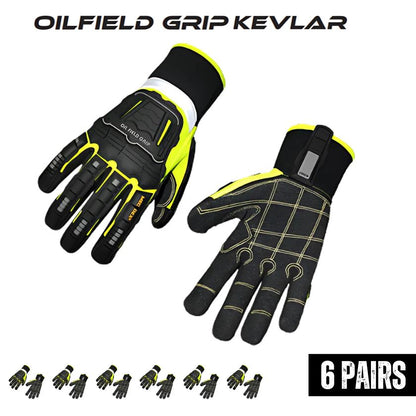 MEC DEX OF-614-Y- Oil Field Grip Kevlar Gloves (6 Pairs) - South East Clearance Centre