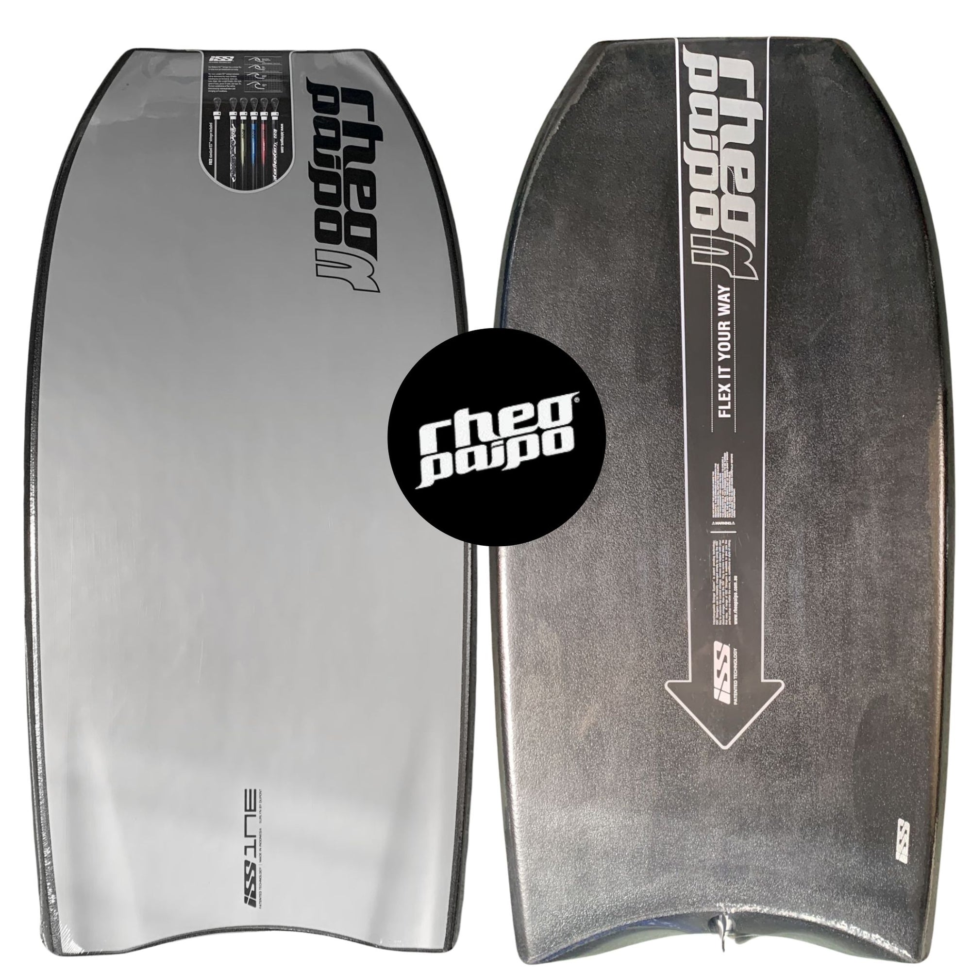 RheoPaipo ISS Body Board | SILVER/BLACK | PP KINETIC CORE | 1NE | 40" - South East Clearance Centre