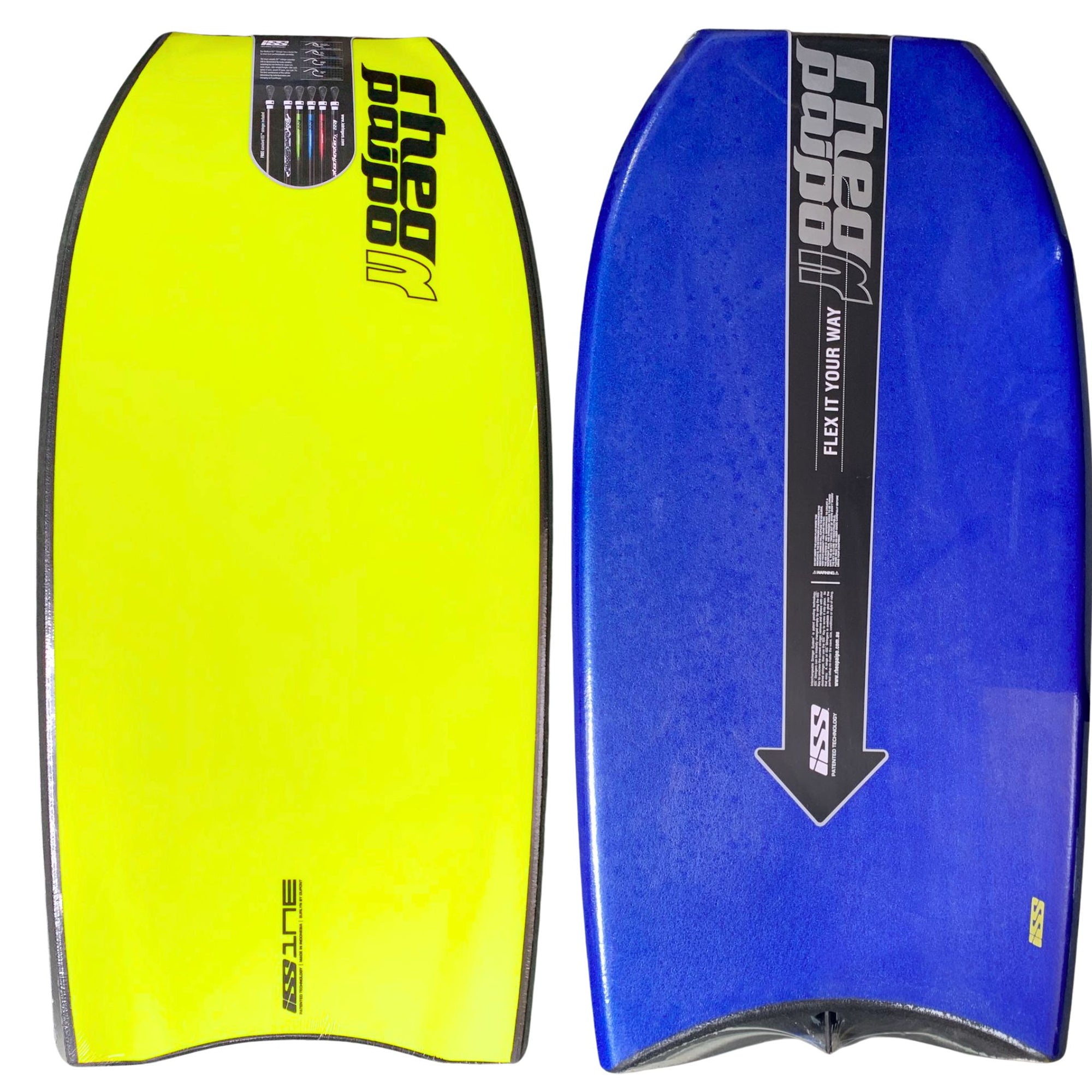RheoPaipo ISS Body Board | YELLOW/BLUE | PNEUMATIC CORE | 1NE | 40" - South East Clearance Centre