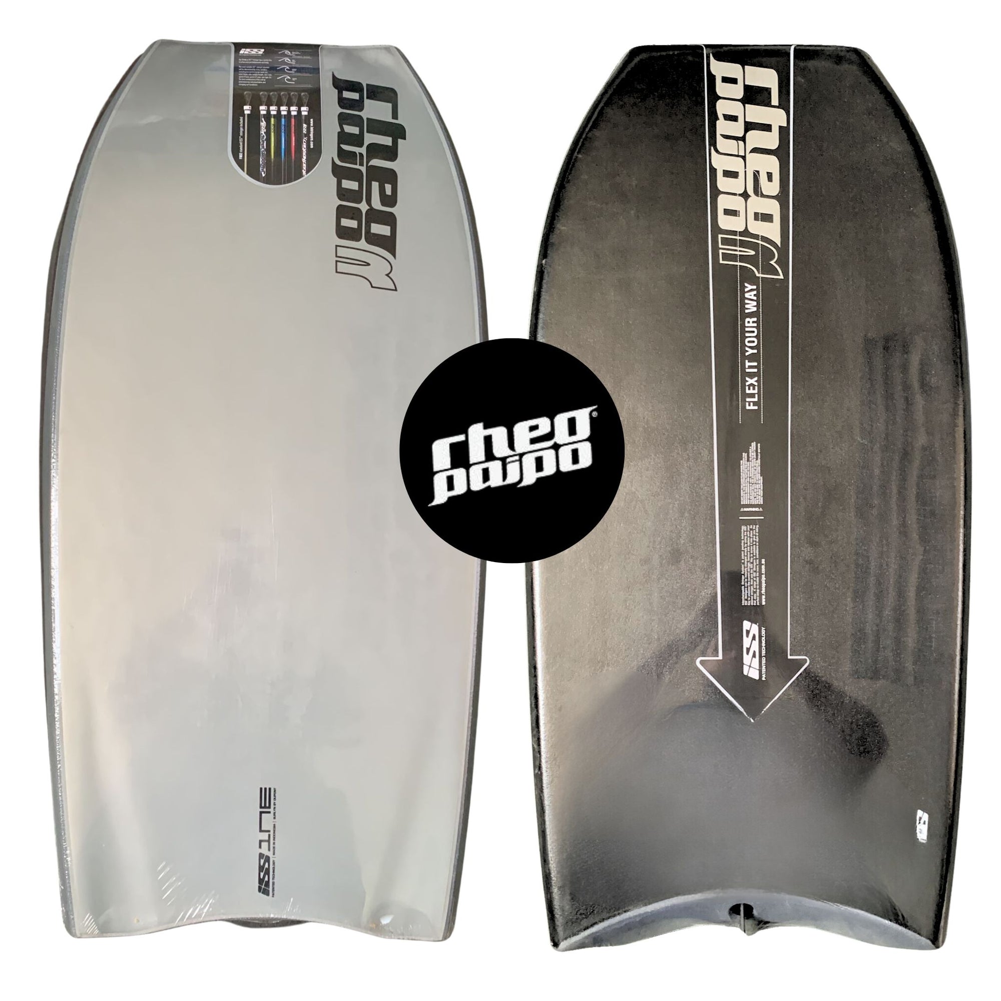 RheoPaipo ISS  Body Board SILVER/BLACK 1NE, D-CORE 41" - South East Clearance Centre