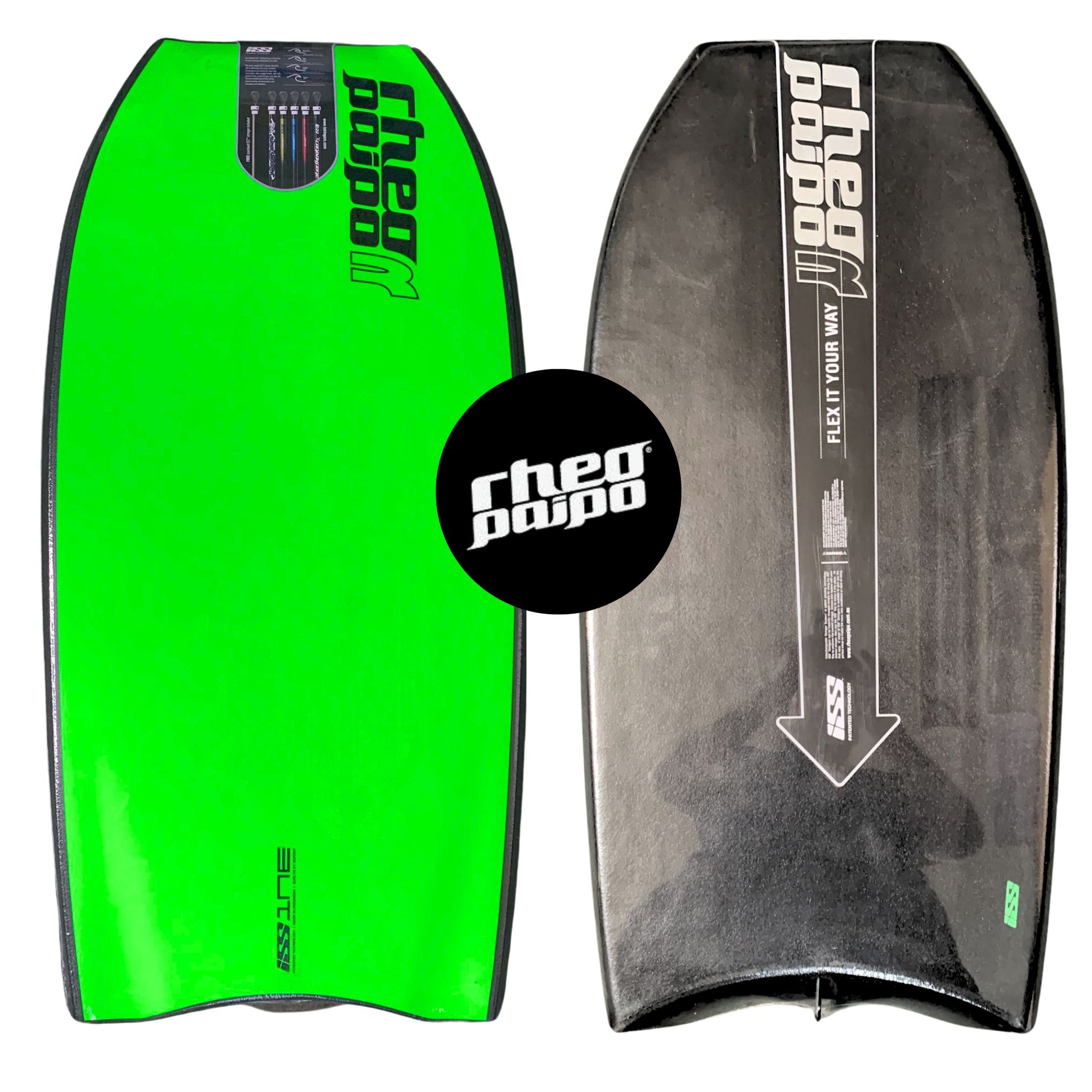 RheoPaipo ISS Body Board GREEN/BLACK 1NE, D-CORE 41" - South East Clearance Centre