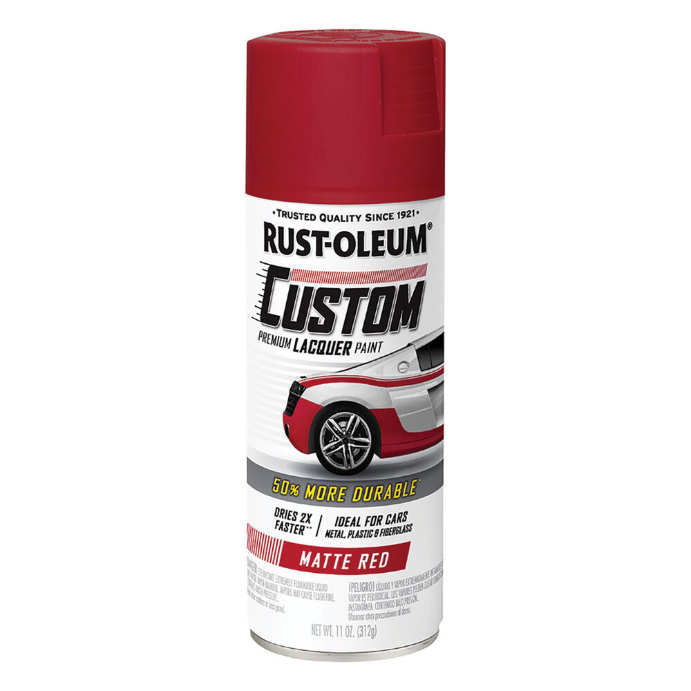 Rust-Oleum 311484 Custom Premium Lacquer Paint, Matt Red - 312g - South East Clearance Centre