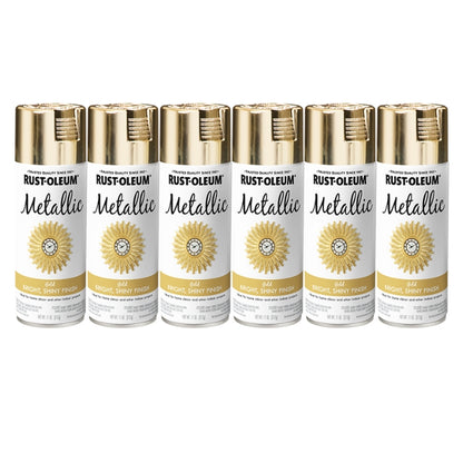 6 Cans | Rust-Oleum 340647 Specialty® Metallic Spray Paint - Metallic Gold - South East Clearance Centre
