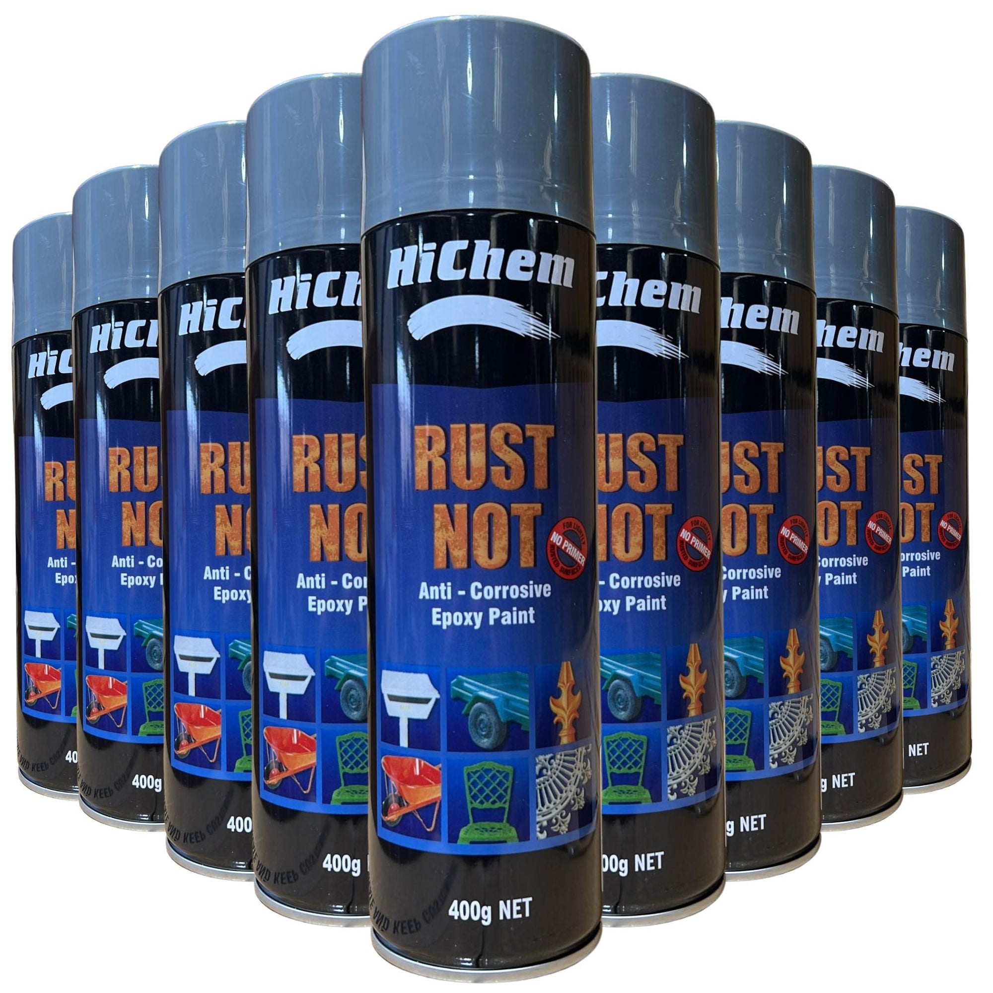 Rust Not RNN63400 PEWTER N63 Epoxy Paint 400g - HiChem (12 Cans) - South East Clearance Centre