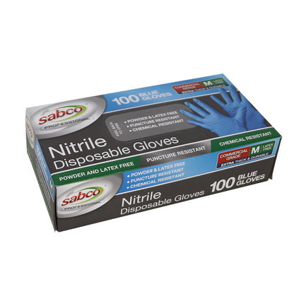 SABCO SABC-8005 BLUE NITRILE DISP GLOVES MEDIUM - BOX of 1000 GLOVES - South East Clearance Centre