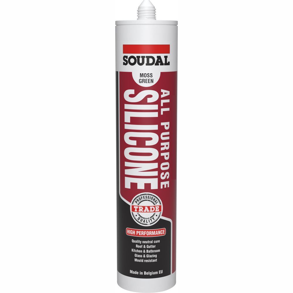 Soudal All Purpose Silicone Sealant Moss Green 300ml (144558) - Box of 12