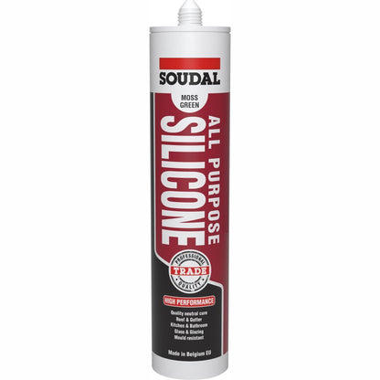 Soudal All Purpose Silicone Sealant Moss Green 300ml (144558) - Box of 12
