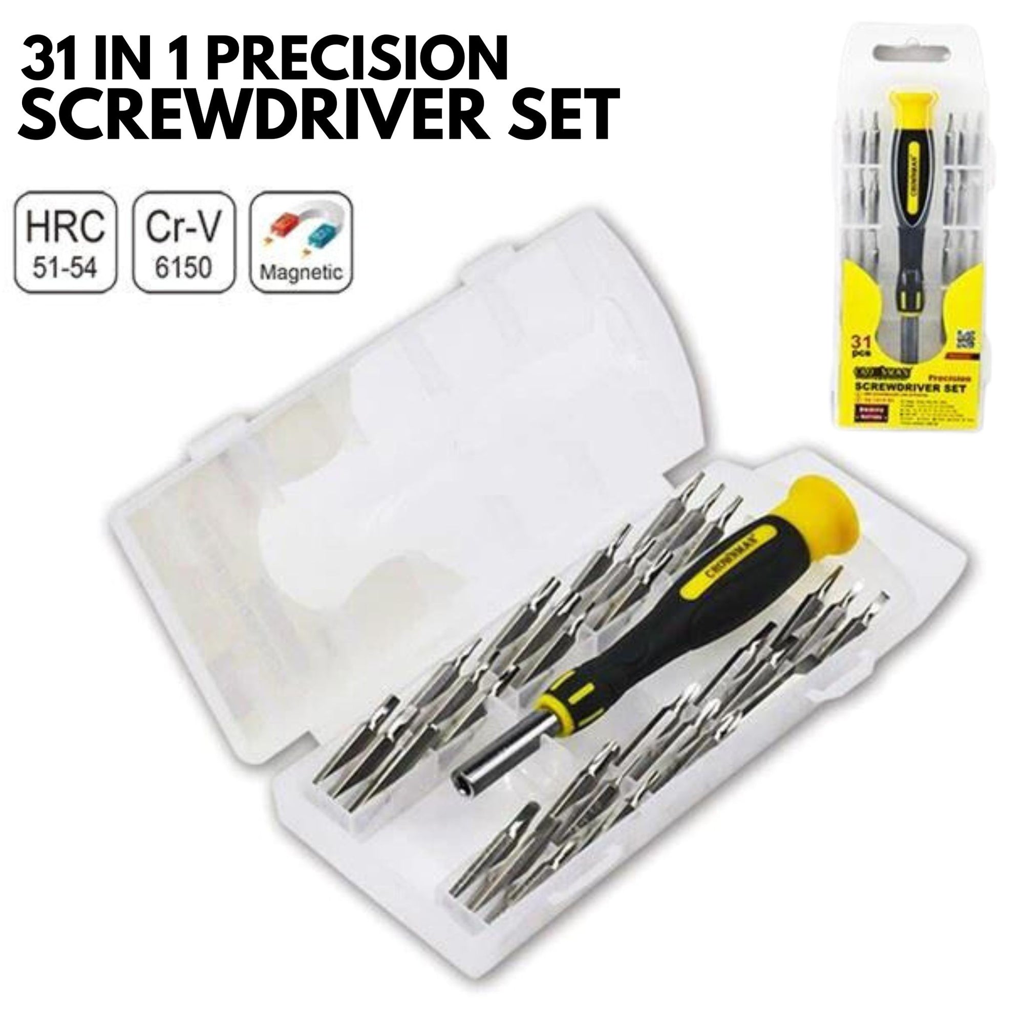 31 Piece Precision Screwdriver & Bits Set - South East Clearance Centre