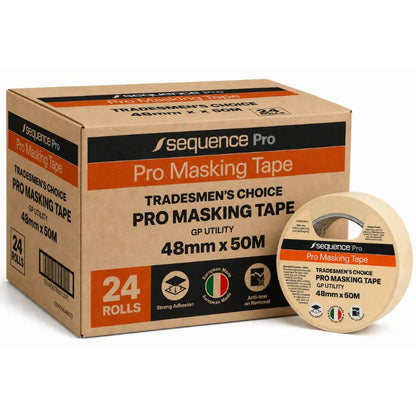Sequence Pro Tradesmen's Choice General Purpose Utility Painters Masking Tape 48mm x 50m