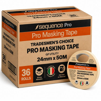 Sequence Pro Tradesmen's Choice General Purpose Utility Painters Masking Tape 48mm x 50m