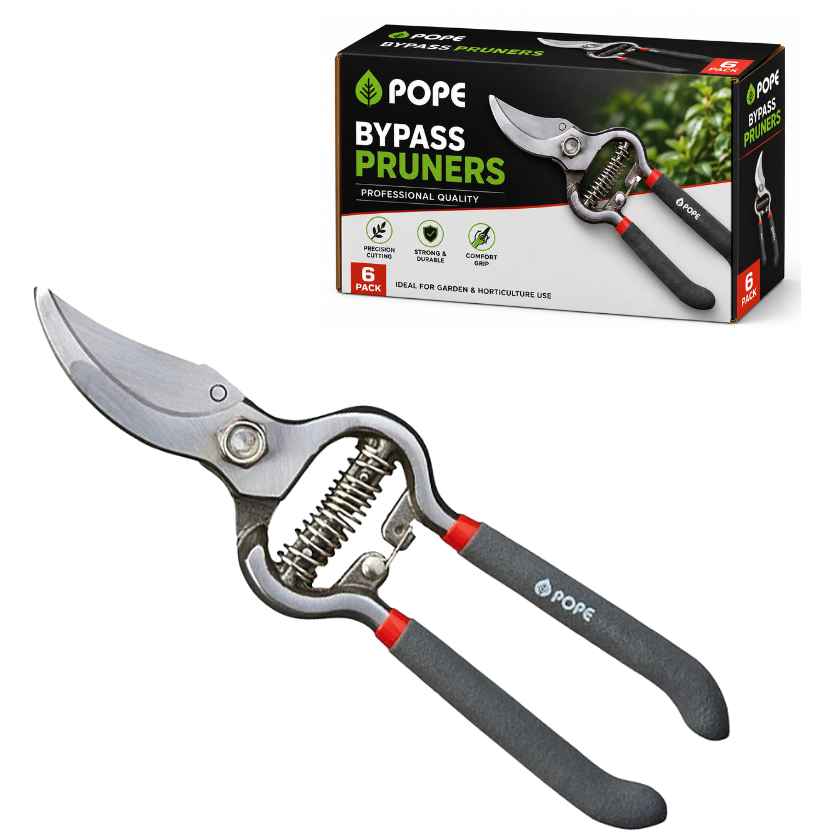 (6 Pack) Pope 1010934 Bypass Pruner Heavy Duty Carbon Steel Blade 1010934