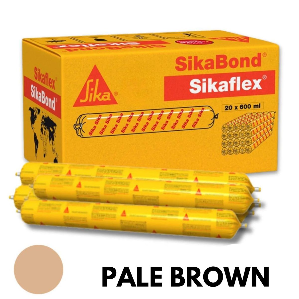 Sika 520427 600ml Sikaflex Pro Pale Brown Polyurethane Joint Sealant | 20 SAUSAGES