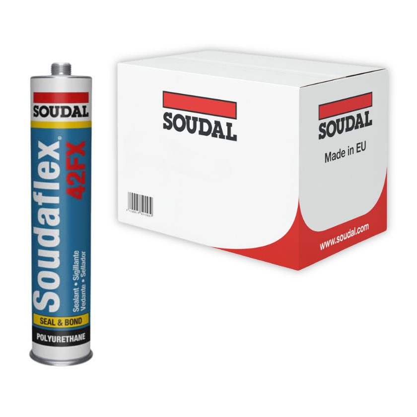 Soudal Soudaflex 42FX Adhesive Sealant Polyurethane - Box of 12 (WHITE) - South East Clearance Centre