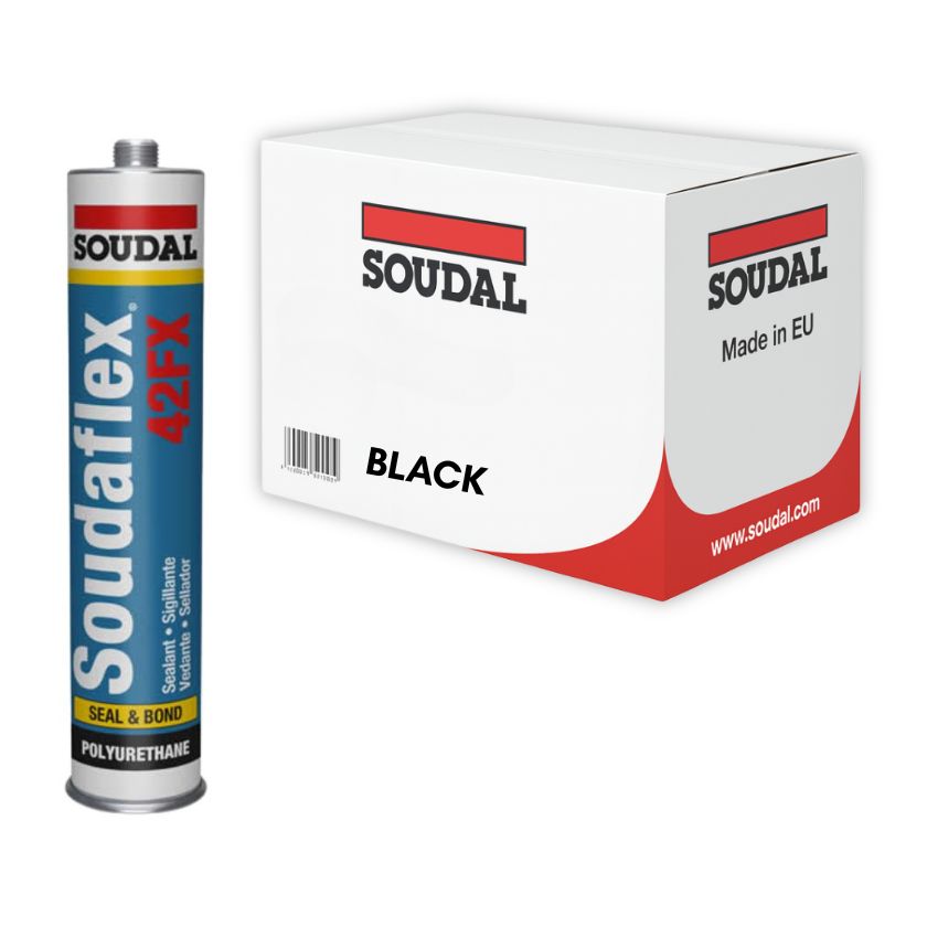Soudal 158277 Soudaflex 42FX Adhesive Sealant Polyurethane - Box of 12 (BLACK) - South East Clearance Centre