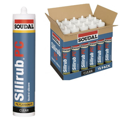 Soudal Silirub PC Clear Silicone Sealant – 300ml - 123600 (Box of 15)