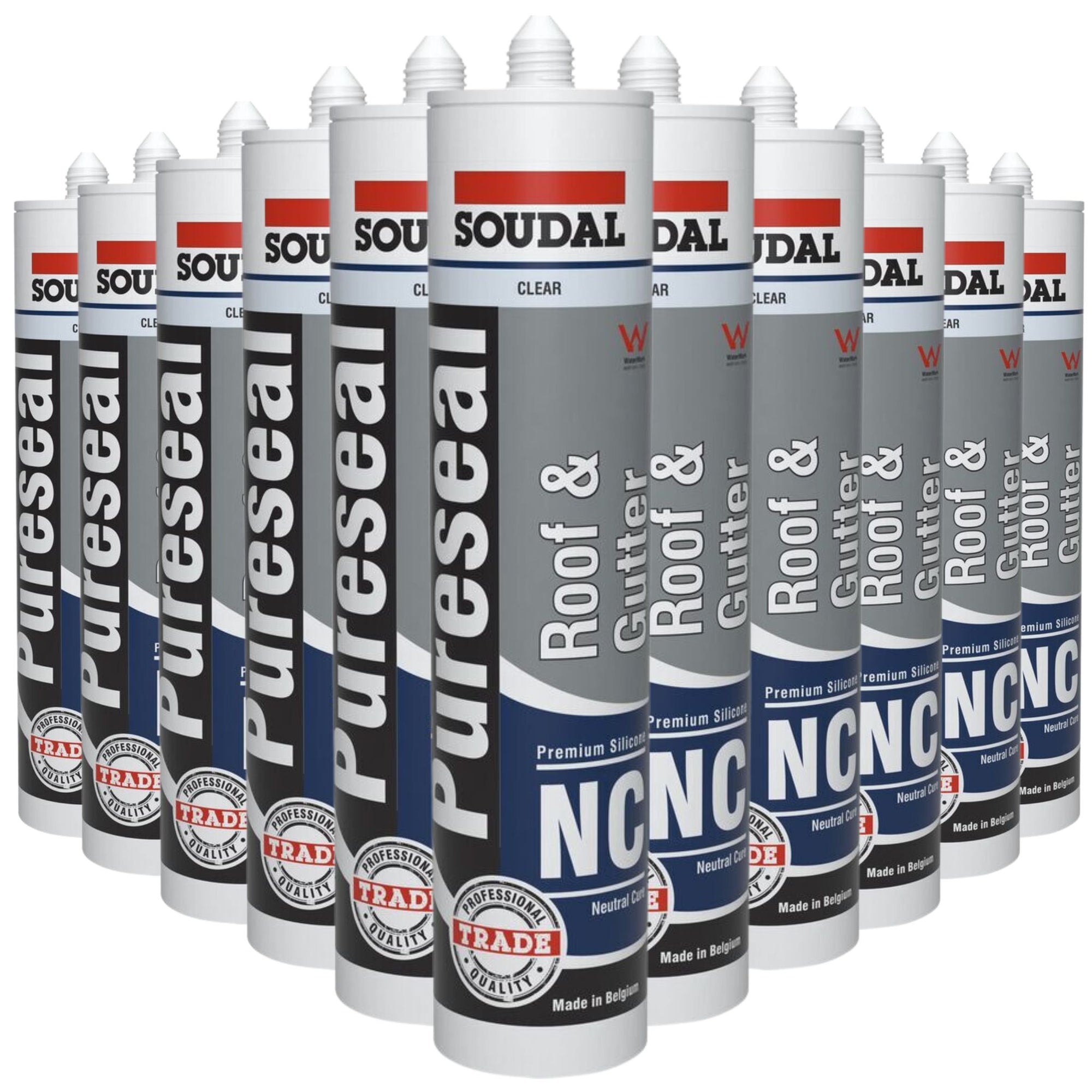 Soudal Roof & Gutter Neutral Cure | Clear Silicone | 20 Pack - South East Clearance Centre
