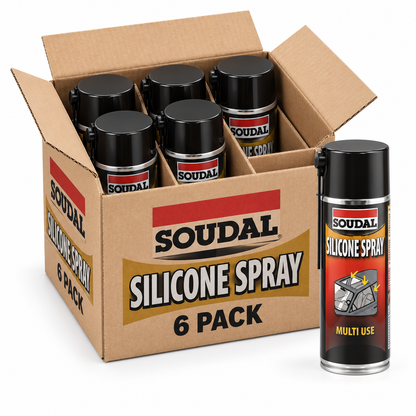 Soudal Silicone Spray Silicone Sealant 400ml (box of 6) - South East Clearance Centre