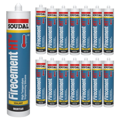 Soudal 310mL 108264 Firecement HT° Sealant (up to 1500°C) | Black
