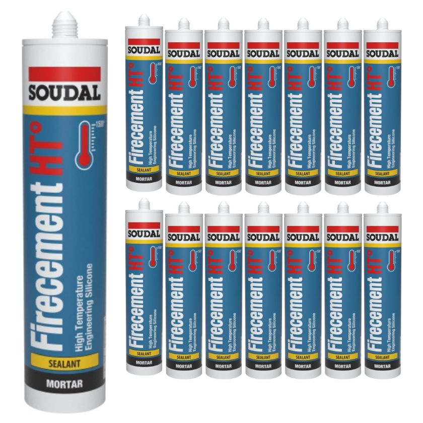 Soudal 310mL 108264 Firecement HT° Sealant (up to 1500°C) | Black