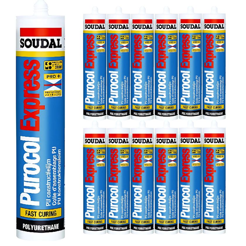 Soudal Purocol Express PU Construction Adhesive Clear Translucent 310ml 112524