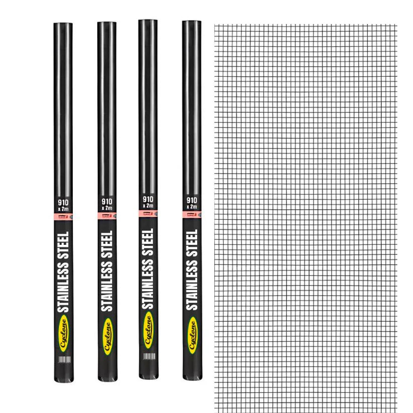 (4 Pack) Cyclone 910mm x 2.1m 316 Stainless Steel Ember Guard Flyscreen Insect Guard + Cyclone Installation Tool - South East Clearance Centre