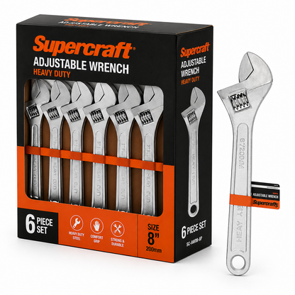Supercraft SCE0039 Etched Millimetre Gauge Adjustable Wrench (375 mm) – Box of 6 - South East Clearance Centre