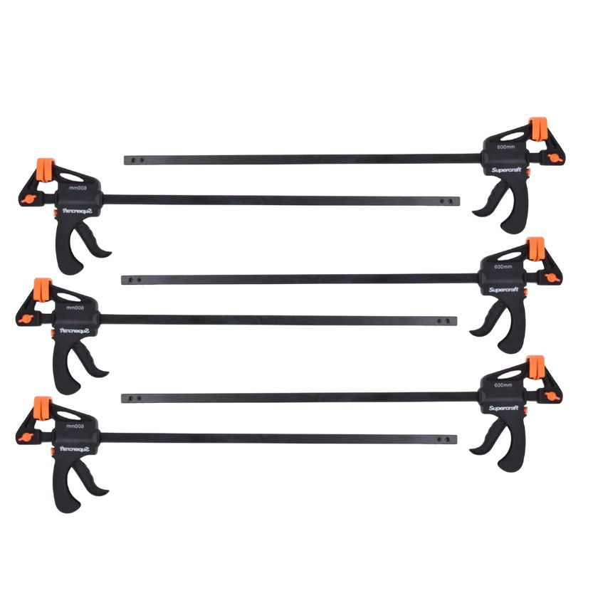 (6 Pack) Supercraft SCC0600 600mm Steel Bar Clamps