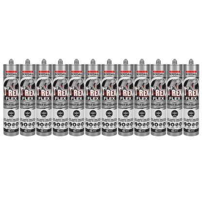 SOUDAL T-REX POWER FLEXI 290ML, STEEL GREY 137415 (12 Pack) - South East Clearance Centre