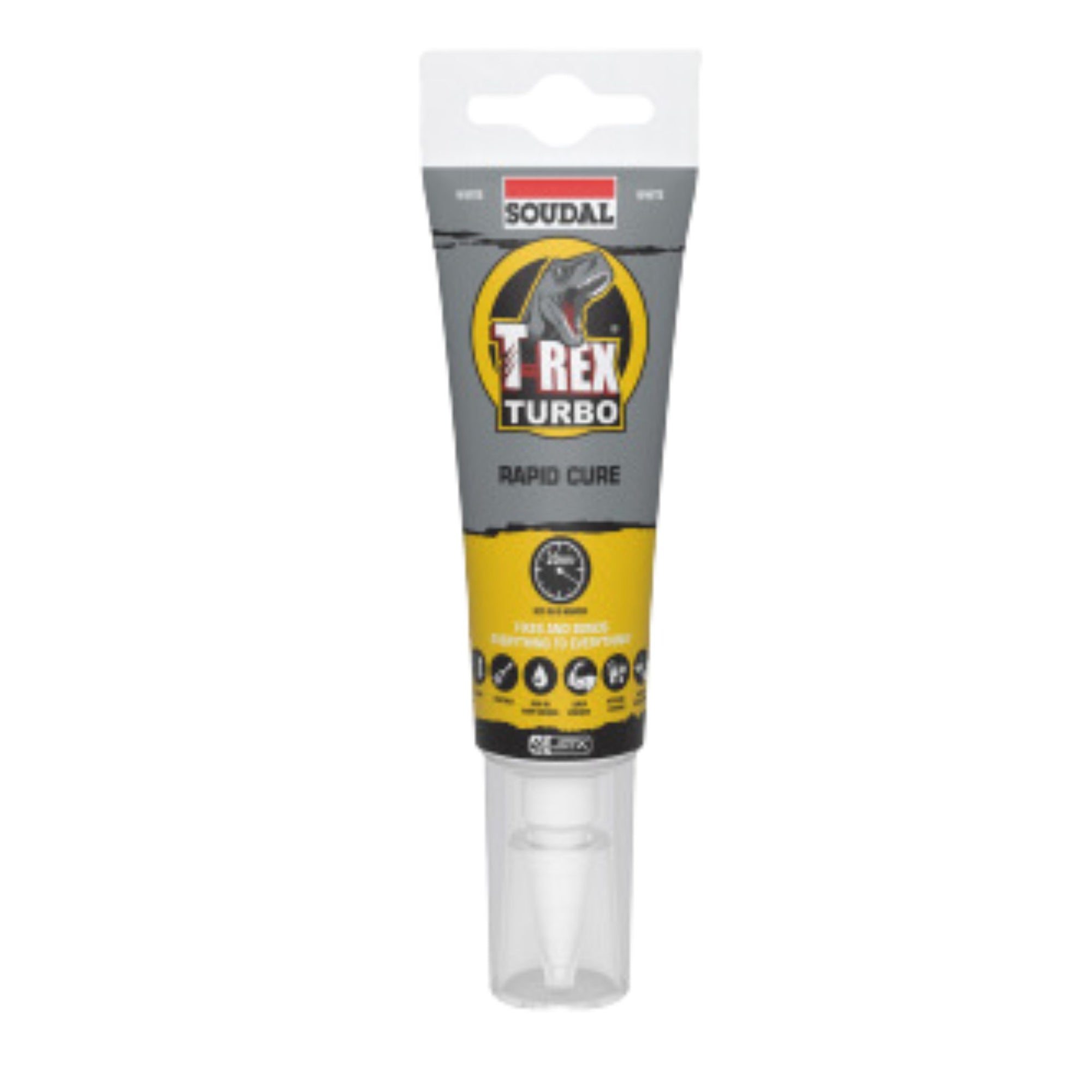 Soudal 132601 T-Rex Turbo Rapid Cure Adhesive Sealant 125mL (White) - South East Clearance Centre
