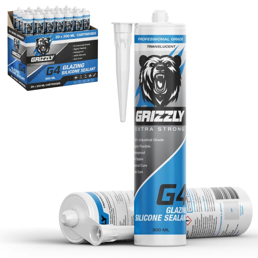 Grizzly G4GZS-T G4 Silicone Sealant - Translucent (Box of 20) - South East Clearance Centre