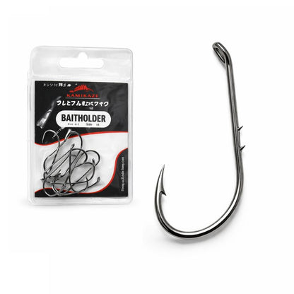 (Pack of 10 Baitholder Hooks) Kamikaze BAITHOLDER Fishing Hook, Size 1/0 - South East Clearance Centre