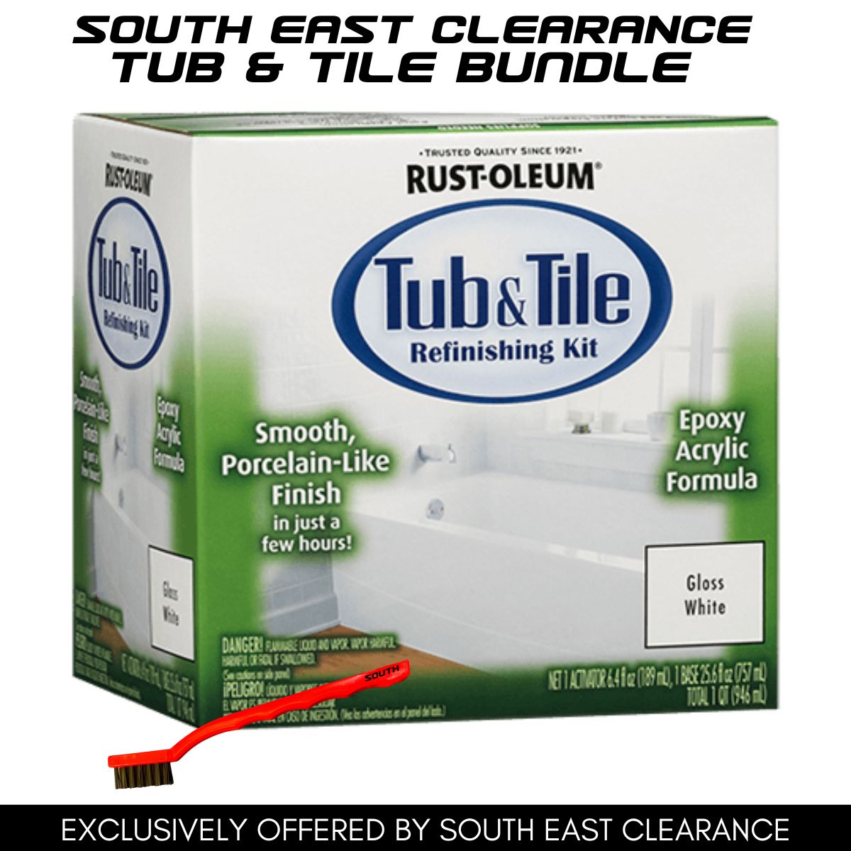 Rust-Oleum 385812 Tub & Tile Refreshing Solutions South Bundle- Gloss White - South East Clearance Centre